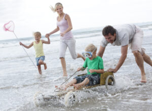 family at the beach