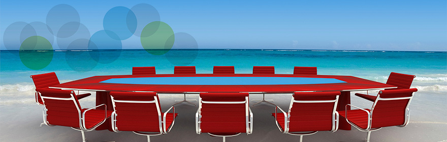boardroom table on the beach